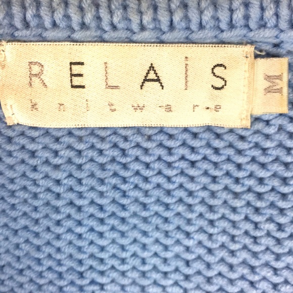 Relais Knitware Blue Cardigan Sweater Medium - Picture 8 of 8